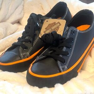 Harley-Davidson Black and Orange Sneakers